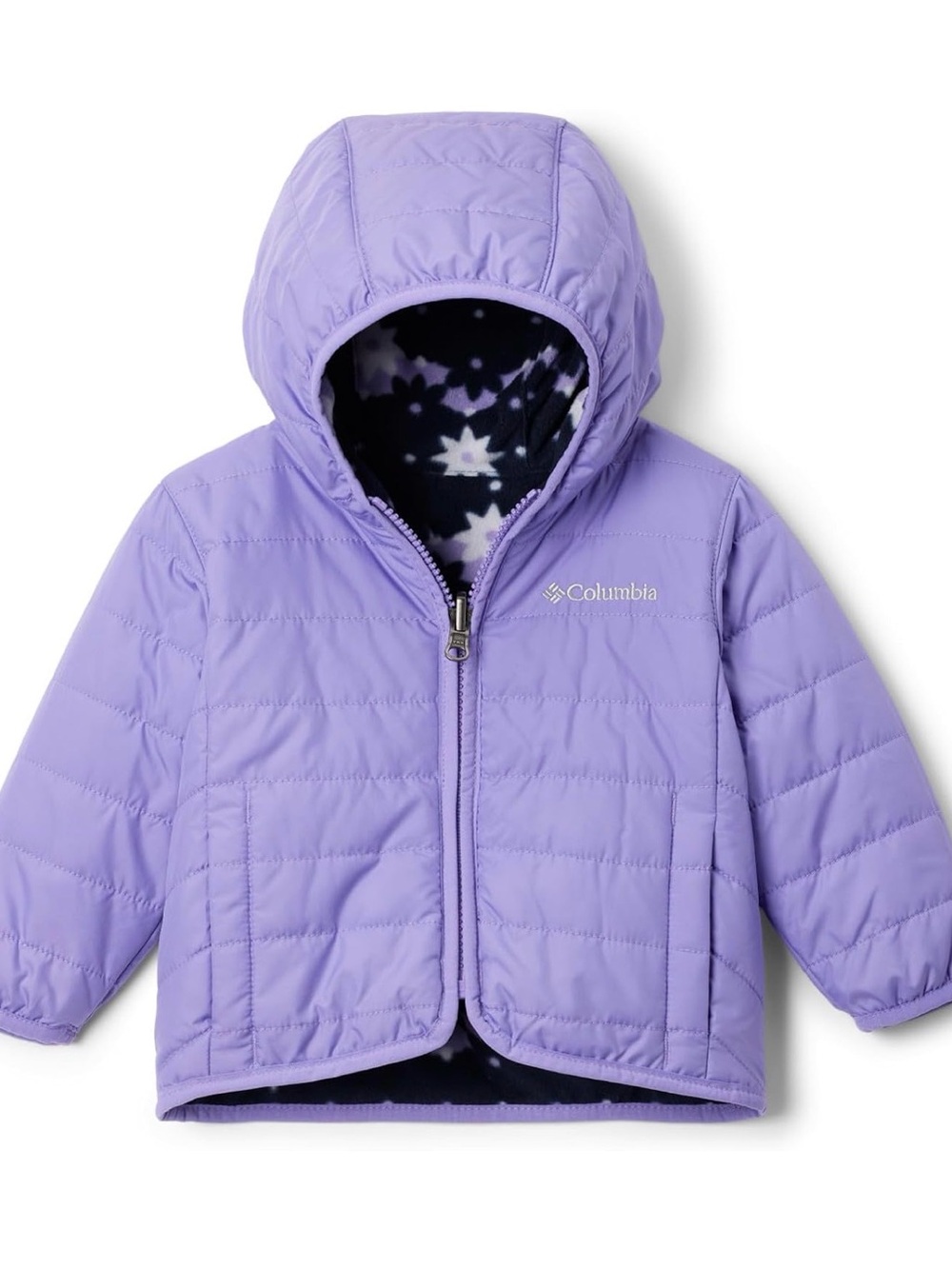 Columbia Lavender Reversible Hooded Puffer Jacket